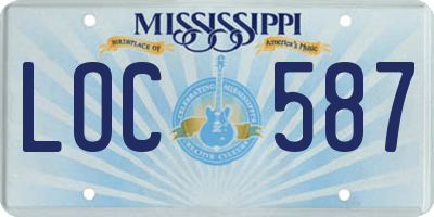 MS license plate LOC587
