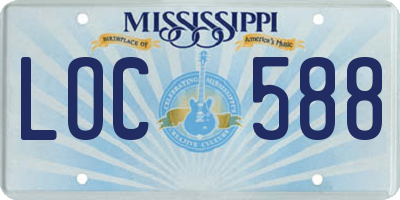MS license plate LOC588