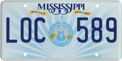 MS license plate LOC589