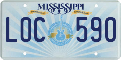 MS license plate LOC590