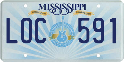 MS license plate LOC591