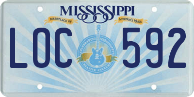 MS license plate LOC592