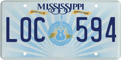 MS license plate LOC594