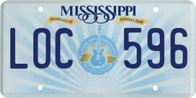 MS license plate LOC596
