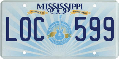 MS license plate LOC599