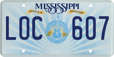 MS license plate LOC607