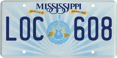 MS license plate LOC608