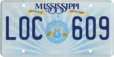 MS license plate LOC609