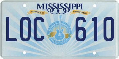 MS license plate LOC610
