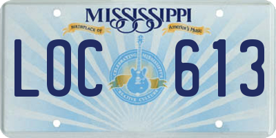 MS license plate LOC613