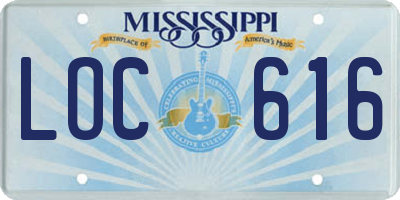 MS license plate LOC616