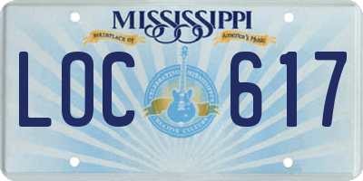 MS license plate LOC617
