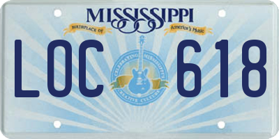 MS license plate LOC618