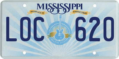 MS license plate LOC620