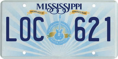 MS license plate LOC621