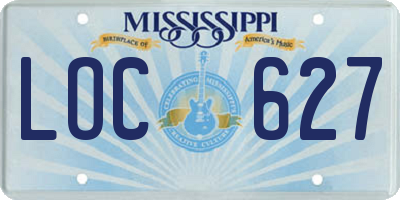 MS license plate LOC627