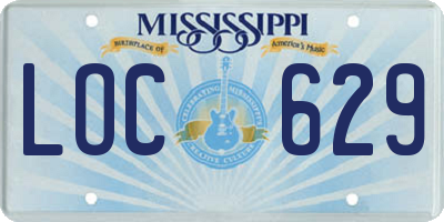 MS license plate LOC629