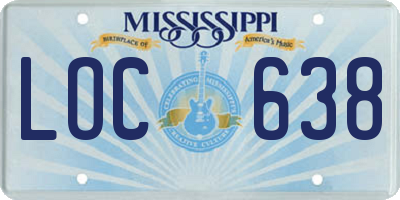 MS license plate LOC638