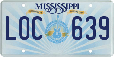 MS license plate LOC639