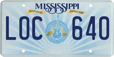 MS license plate LOC640