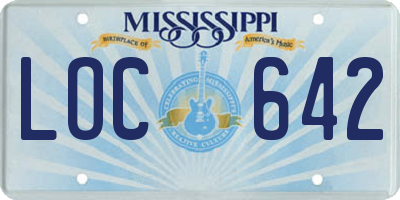 MS license plate LOC642