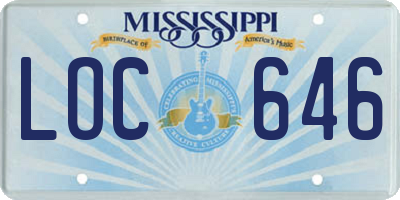 MS license plate LOC646