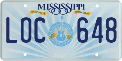 MS license plate LOC648
