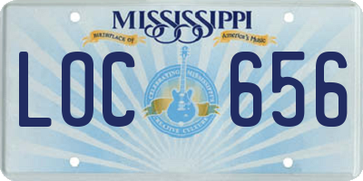 MS license plate LOC656