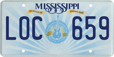 MS license plate LOC659