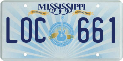 MS license plate LOC661