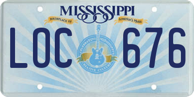 MS license plate LOC676