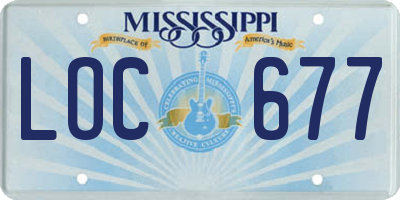 MS license plate LOC677