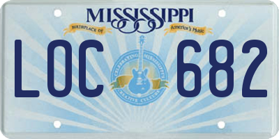 MS license plate LOC682
