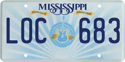 MS license plate LOC683