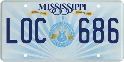 MS license plate LOC686