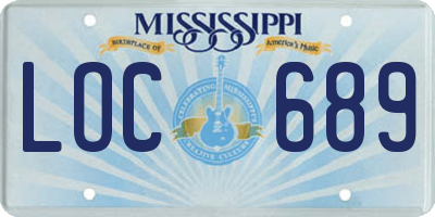 MS license plate LOC689