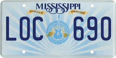 MS license plate LOC690