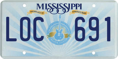 MS license plate LOC691