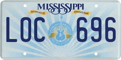 MS license plate LOC696