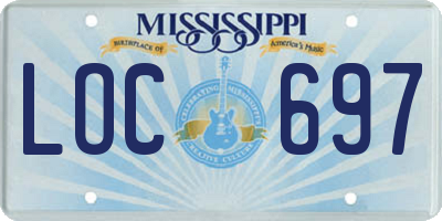 MS license plate LOC697