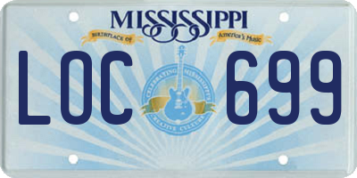 MS license plate LOC699