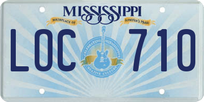 MS license plate LOC710