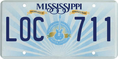 MS license plate LOC711