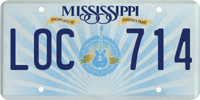 MS license plate LOC714
