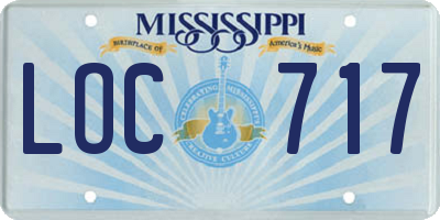 MS license plate LOC717