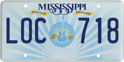 MS license plate LOC718