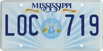 MS license plate LOC719