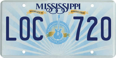 MS license plate LOC720