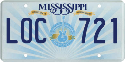 MS license plate LOC721