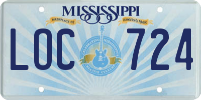 MS license plate LOC724